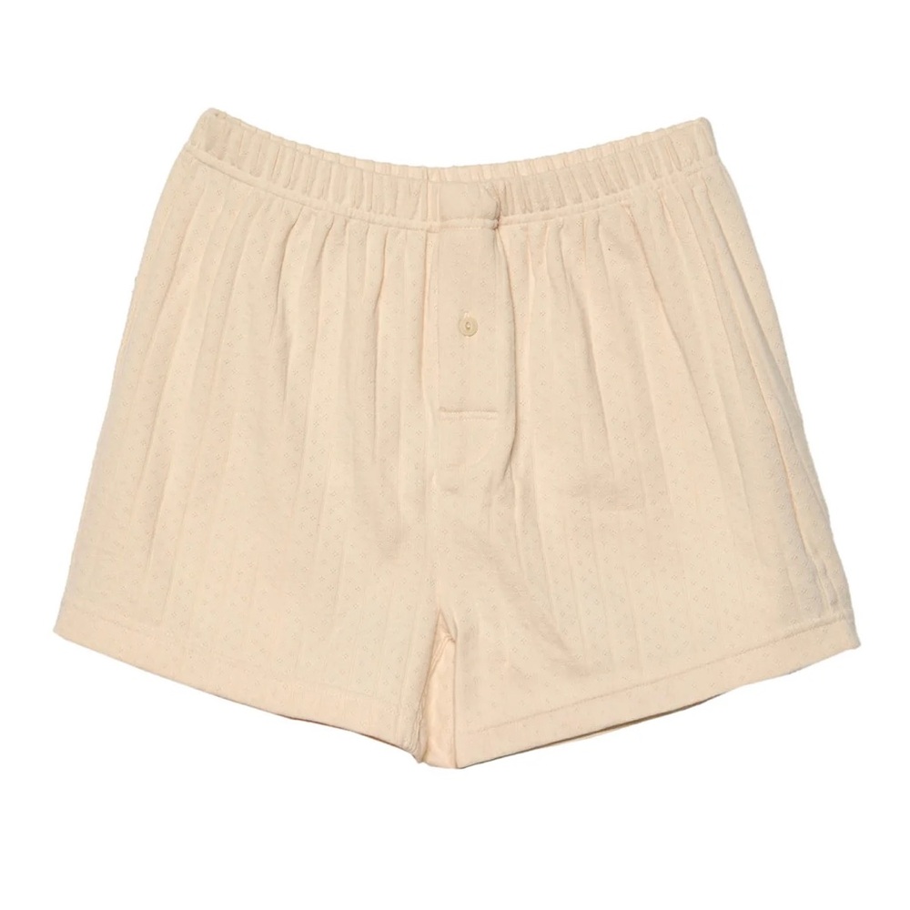 Christy Dawn Cristobal pointelle boxer lounge short natural cotton size M NWT